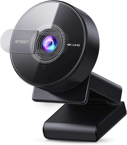 EMEET C950 4K Webcam for PC - 8 Megapixels 4K UHD, PDAF Autofocus, Noise-Canceling Mic, 70° FOV, 1080P@60FPS, Privacy Cover, USB 2.0 Plug&Play, No Tripod Hole, Ideal Webcam for Zoom/Teams/Google Meet-DeskLoop Office
