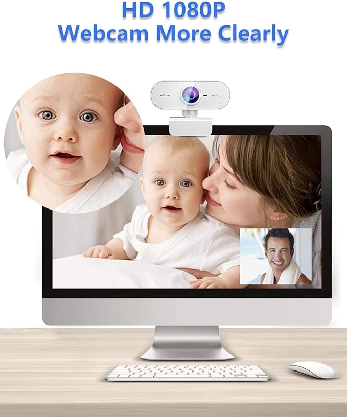 Webcam 1080P HD Webcam for PC,Web cam with Microphone,Stand for PC/MAC/Laptop/Desktop,Wide Angle Web Cameras for YouTube,Skype,Zoom,Xbox One,Video Calling-DeskLoop Office