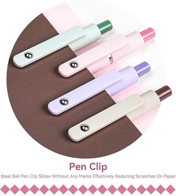 Gel Pens, 5Pcs 0.5mm Fine Point Pens With Smooth Wirting,Quick Dry Aesthetic Pens For Journaling, Ballpoint for Office School Supplies,Gifts for Women Men Student(Geometric Multicolor)-DeskLoop Office