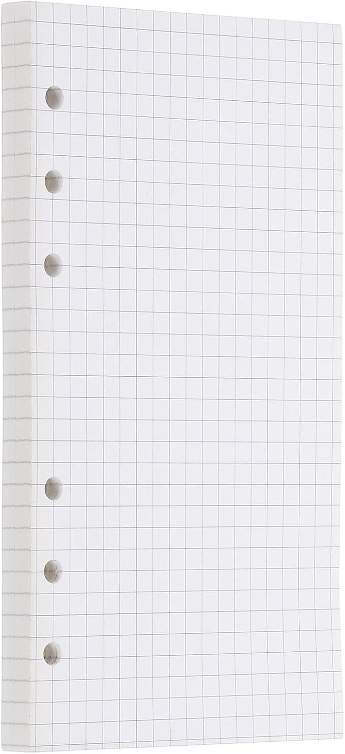 PATIKIL Grid Refill Paper 6-Ring Binder Loose Leaf Planner Filler Paper Planner Inserts, 80 Sheets/160 Pages, Lined-DeskLoop Office