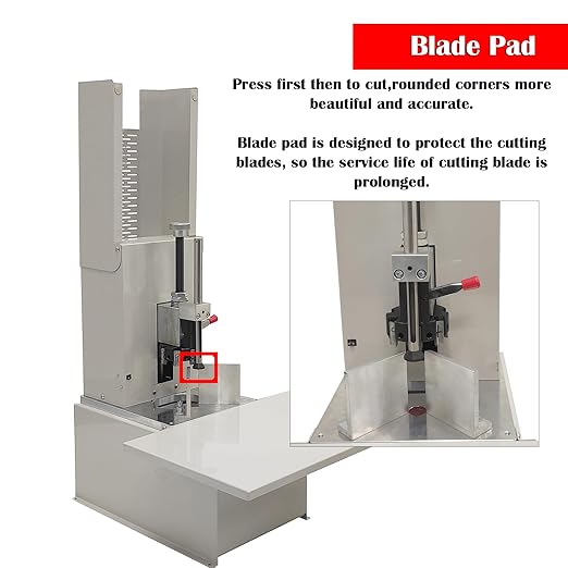 Electric Round Corner Cutter, Heavy Duty Fillet Paper Punch with Foot Pedal & Metal Protective Cover, R3-R9 Cutting Radius, Electric Corner Rounding Machine for PVC Name Card 1.97in Thickness-DeskLoop Office