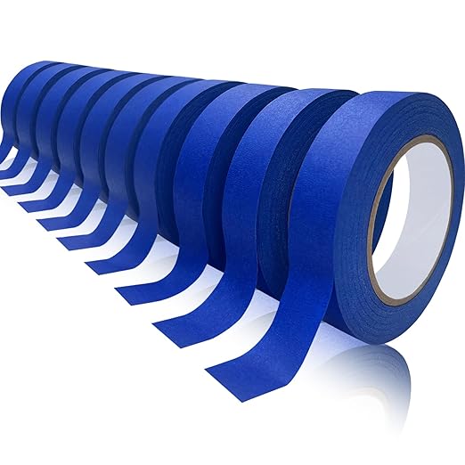 Premium Painters Tape, 10 Rolls Blue Tape Painters Masking Tape for Multi-Purpose, 601yds=10*0.94inch*60.1yds, Craft Adhesive Paint Tape for Walls, DIY Crafts Arts, Labeling, Decoration, Easy Removal-DeskLoop Office