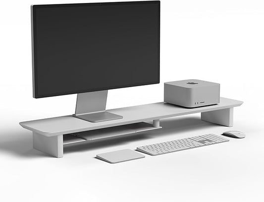 desk monitor stand (All White, Large)-DeskLoop Office