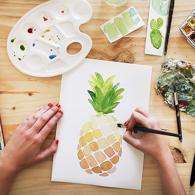 Watercolor Brushes Professional, Fuumuui 8Pcs Sable Paint Brush Set Variety Shapes with Flat, Round Pointed, Cat's Tongue Oval Wash Perfect for Watercolor Acrylic Gouache Inks Painting-DeskLoop Office