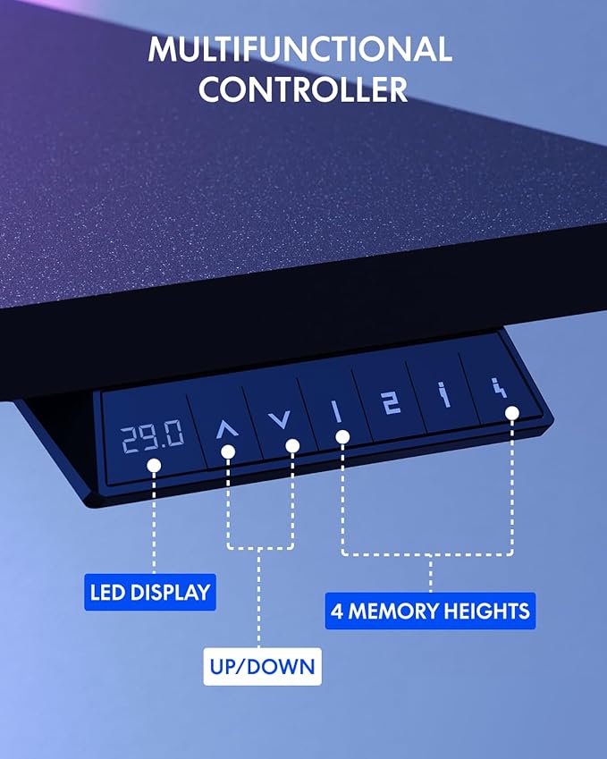 FLEXISPOT 79 x 32 Inch Large Standing Desk, Stand Up Desk with Splice Board, Rising Desks for Home Office, Office Desk with Cup Holder and Headphone Hook (Black Frame + Black Top, 2 Packages)-DeskLoop Office