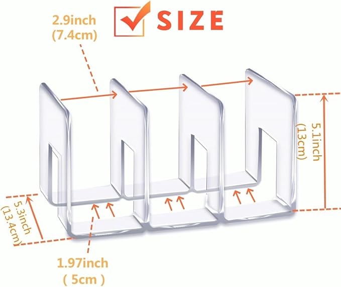 LUGUNU Clear Acrylic Purse Organizer - 3-Section Divider for Handbag Closet Storage - Durable Rack for Purses, Clutches More (Set of 4)-DeskLoop Office