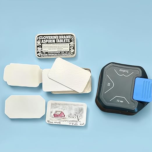 QIQQIKIN Corner Cutter 3 in 1 (R5+10MM+Scallop) Edge Rounder Punch, Paper Corner Punches for Paper Crafts, Picture Photo Clipper Laminating Scrapbook Chomper Business Card Making Junk Journal Supplies-DeskLoop Office