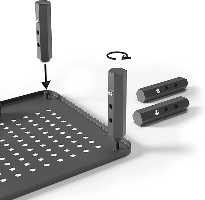 EVOOMI Monitor Stand Riser - Upgraded for Faster Productivity - Anti-Skid, HD Hexagonal Steel - Free Cable Ties - Computer Stand - Laptop, Desktop, Printer, iMac (Simple)-DeskLoop Office