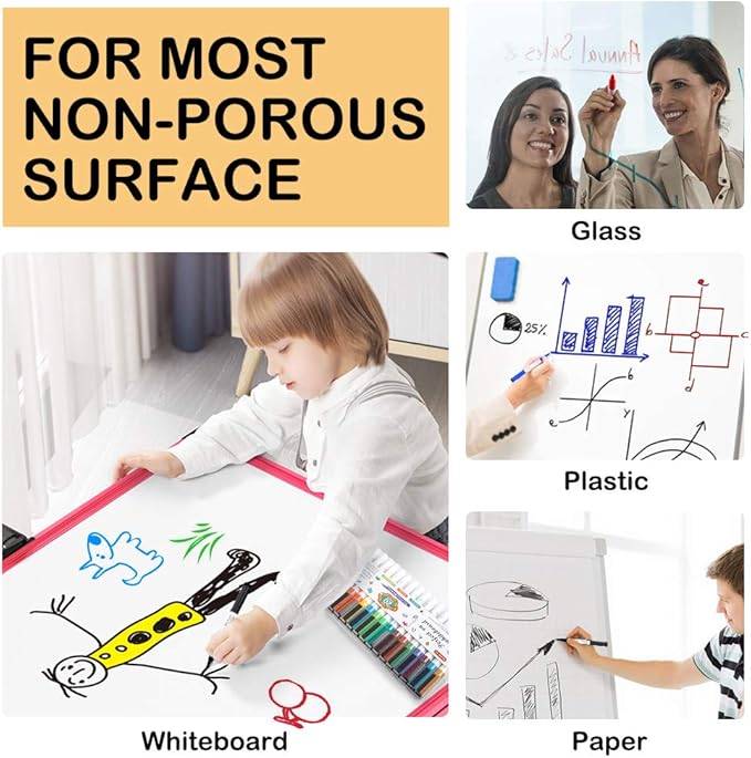 Shuttle Art Magnetic Whiteboard Markers, 20 Pieces Fine Tip and Eraser, Dry Erase Whiteboard Markers, for Writing on Whiteboards, Weekly Planner, Glass for School Office Home-DeskLoop Office