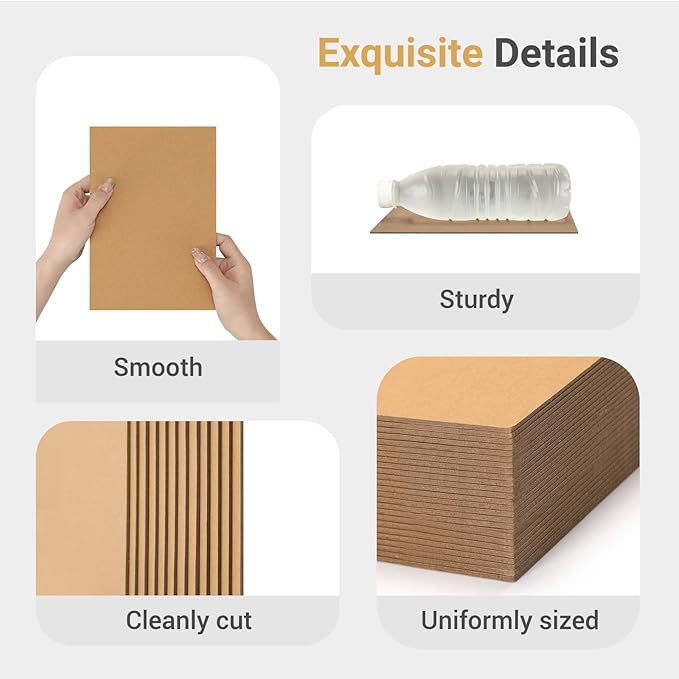 25 Pcs Book Board, Binder Board, Cover Board, Heavy Duty Chipboard for Book Binding, DIY Cardboard (Brown, 5 x 7 Inch 80PT)-DeskLoop Office