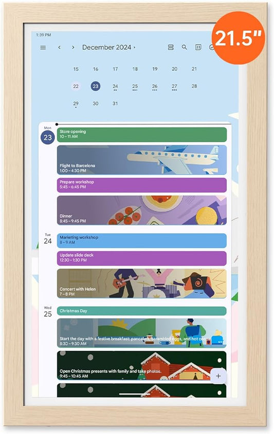 ApoloSign Digital Calendar: Electronic Calendar, Smart Touchscreen Interactive Display for Chore Chart, Family Schedules Planner, Supports All Apps via Google Play (Yellow, 21.5-inch)-DeskLoop Office