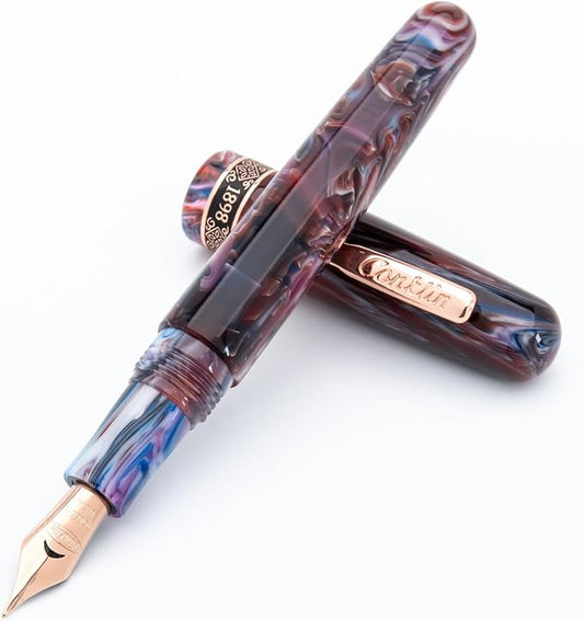 Conklin 1898 Fountain Pen, Misto Purple - 14KT Gold Medium Nib | Unique Resin Pen with 14KT Gold Nib | JoWo Stainless Steel Nib Made in Germany | Ideal Gift for Professionals-DeskLoop Office