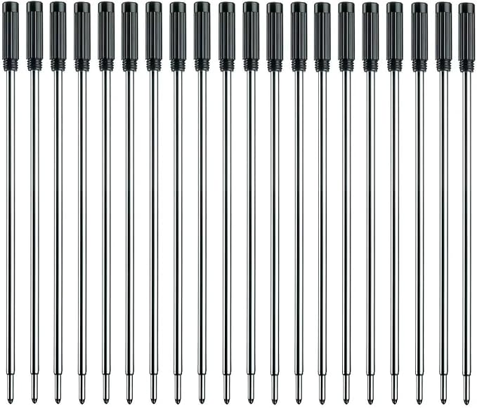 MengRan 4.5'' Ballpoint Pen Refills, Medium Point Pen Refill -Black Ink Pen Refills.Pack of 20 (Black Ink)-DeskLoop Office