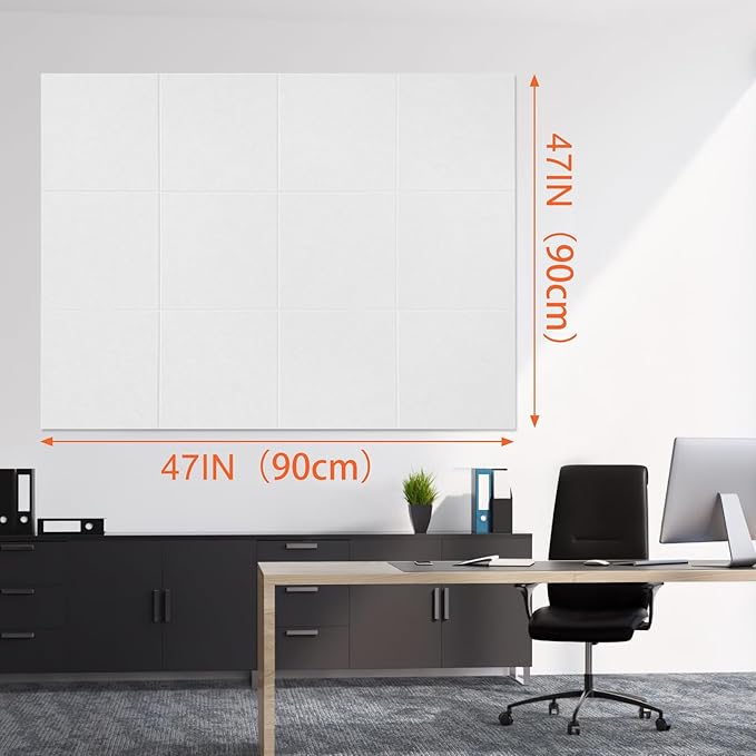 Cork Boards for Walls 48" x 36" Felt Board Alternative, 12 Pack Felt Wall Tiles Bulletin Board, Large Cork Board for Office Pin Board Tack Board Cork Boards-DeskLoop Office