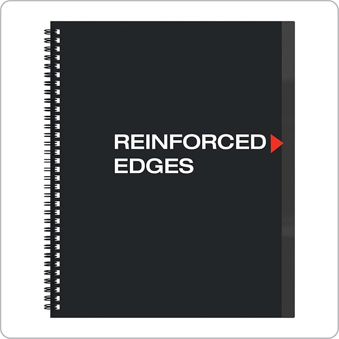 Oxford 10 Pocket Folder, Sturdy Plastic Spiral Portfolio, Anti-Tear Edges, 8 Pockets, 2 Diagonal Interior Pockets, Letter Size, Black (89332)-DeskLoop Office