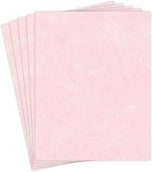 Ice Pink Stationery Parchment Recycled Paper | 65Lb Cover Cardstock | 8.5” x 11” Inches | 50 Sheets Per Pack-DeskLoop Office