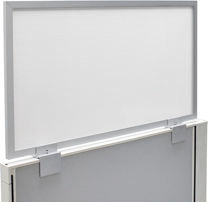OBEX Privacy Screen & Office Panel Extender for Office Cubicles, Polycarbonate Desk Privacy Panel & Divider for Office Cubicle, 12" x 48", White-DeskLoop Office