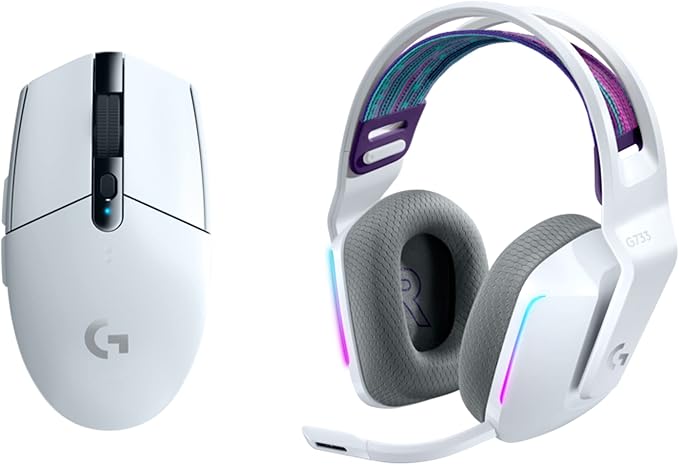 Logitech G305 Lightspeed Wireless Gaming Mouse + G733 Lightspeed Wireless Gaming Headset Bundle - White-DeskLoop Office
