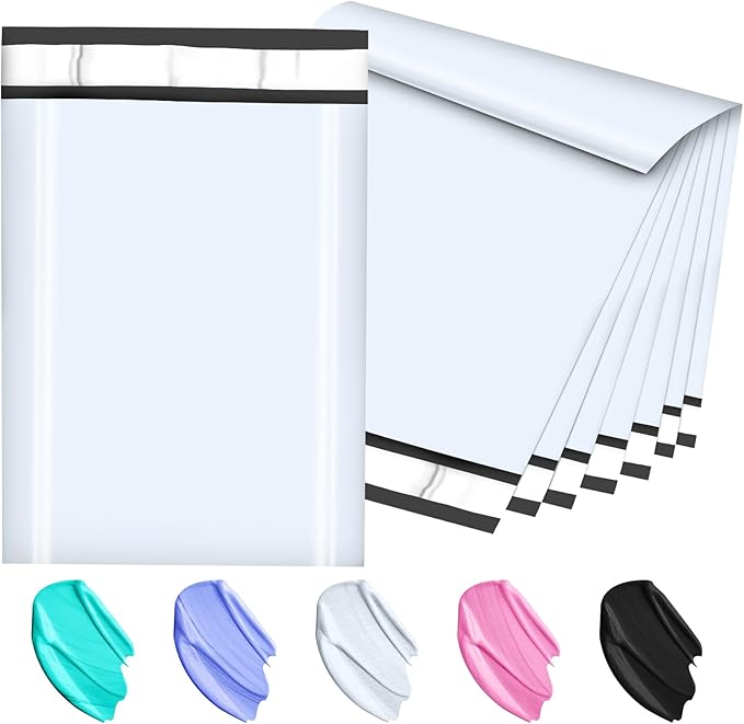 Poly Mailers 10x13 Inch 200 Pcs, White Shipping Bags, Mailing Envelopes with Self Seal Adhesive Strip, Waterproof and Tear-Proof Poly Bags for Non-Fragile Items.-DeskLoop Office