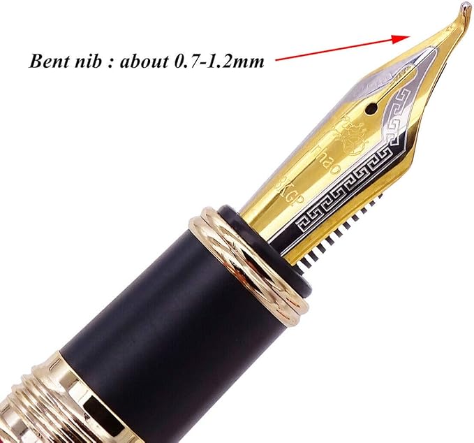 Jinhao 100 Fountain Pen Celluloid Classic Style, #6 Nib Smooth Writing Instrument with Refillable Converter and Pen Case Set-DeskLoop Office