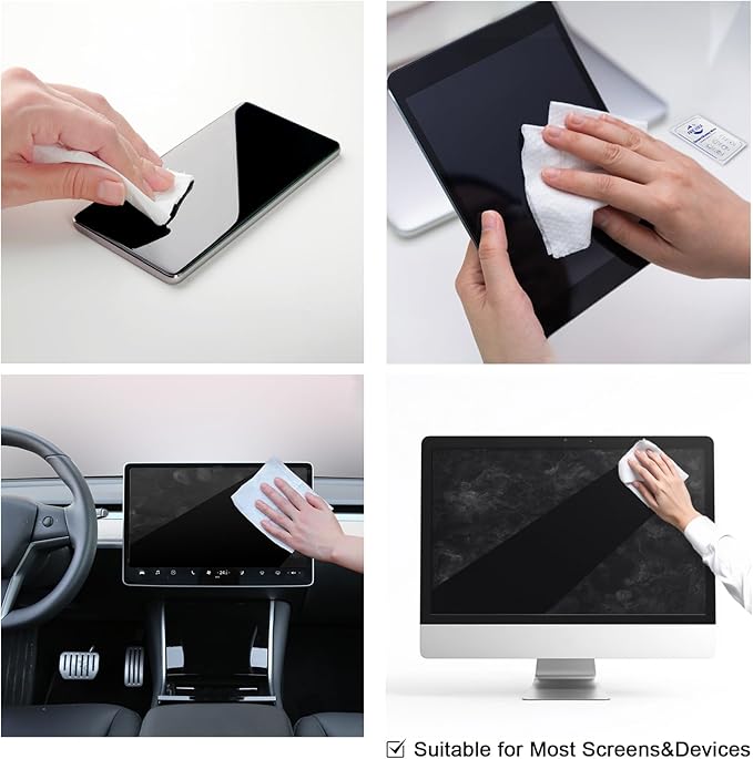 Screen Wipes for Electronics, 120 Count 6"x6" Pre-Moistened Screen Cleaner for Screens, Computer,Laptop,Tablet,Phone,Monitor,Car Screen Cleaner, Lens Wipes Individually Wrapped-DeskLoop Office