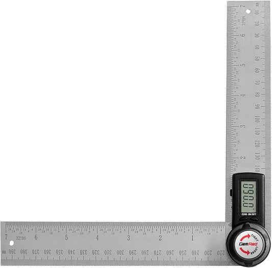 GemRed 82305 Digital Angle Finder GemRed Protractor Stainless steel 7inch 200mm (Black Button)-DeskLoop Office
