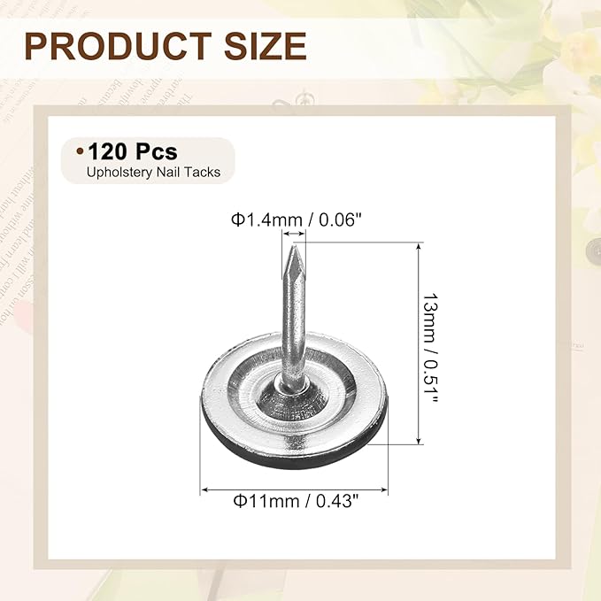 uxcell 120Pcs Push Pins, 11mmx15mm Round Flat Head Decorative Thumb Tacks Upholstery Tacks for Cork Board Office Wall Hangings, Black-DeskLoop Office