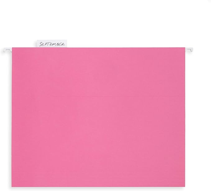 Blue Summit Supplies 25 Pink Hanging File Folders Letter Size, Reinforced Hanging File Folders Pink, Designed for Home and Office Color Coded Organization-DeskLoop Office
