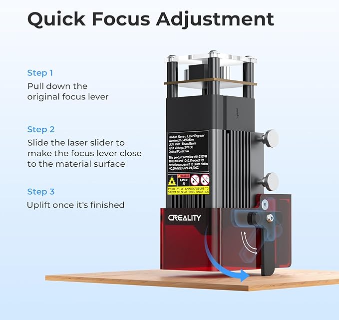 Creality Falcon 5W Laser Engraver Machine with Honeycomb Laser Bed 500x500, 10000mm/min, 72W High-Precision Laser Cutter for Wood, Acrylic, and Metal, Easy Setup and Out-of-The-Box-DeskLoop Office