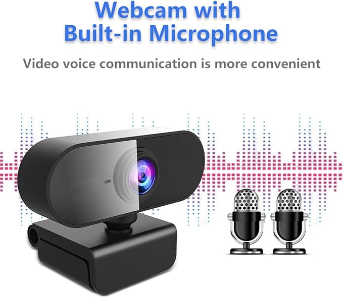 Webcam with Microphone&1080P HD Web Cam,Stand for PC/MAC/Laptop/Desktop, Wide Angle Web Cameras for YouTube,Skype,Zoom,Xbox One,Video Calling,Studying and PS4-DeskLoop Office