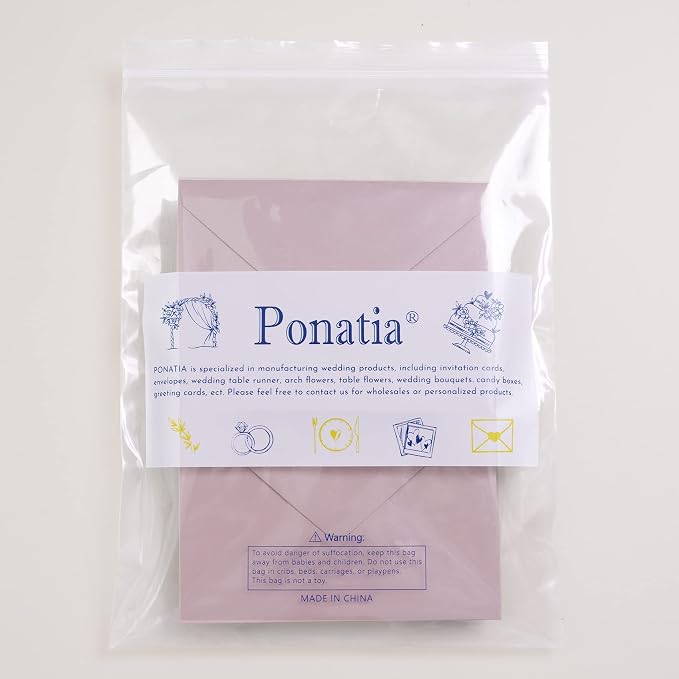 PONATIA 50 Pack A1 Envelopes, 3.63 x 5.2” Dusty Rose Envelopes Perfect - Image 9