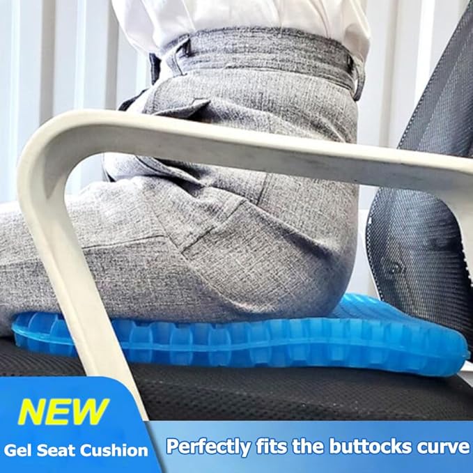 Gel Seat Cushion, Double Thick Egg Gel Cushion for Pressure Pain Relief, Breathable Wheelchair Cushion Chair Pads for Car Seat Office Chair (16x14x1.65inch)-DeskLoop Office