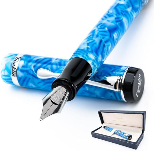 Conklin Duragraph Fountain Pen Ice Blue - Stub Nib, Premium Writing Instrument for Calligraphy & Signatures-DeskLoop Office