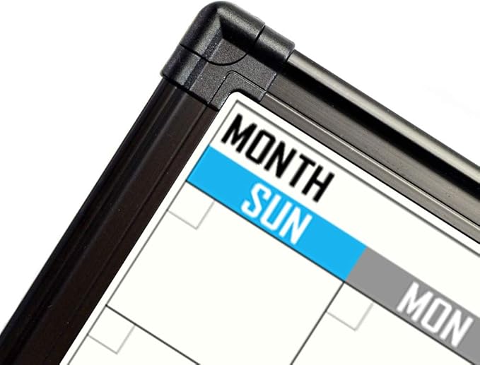 XBoard Dry Erase Calendar Whiteboard 48 X 36 - Combo White Board Calendar Monthly, Magnetic White Board + Corkboard with Black Aluminum Frame, Colorful Push Pins & Marker Tray Included-DeskLoop Office