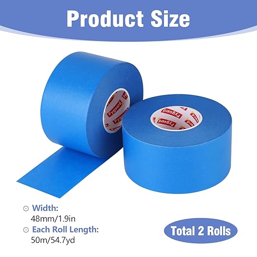 2 Roll Painters Tape 1.89In × 55Yard Blue Painters Tape Bulk Multi-Surface Blue Masking Tape for Wall Painting Edge Treatment DIY Crafts-DeskLoop Office