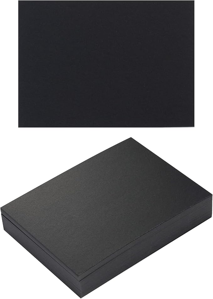 50 Sheets Blank Cardstock Paper 250 GSM Thick Heavy Cards Stock for DIY Art Projects, Card Making, Postcards, Greeting Cards, Birthday Party, Wedding Invitation (Black, 5x7 inches)-DeskLoop Office