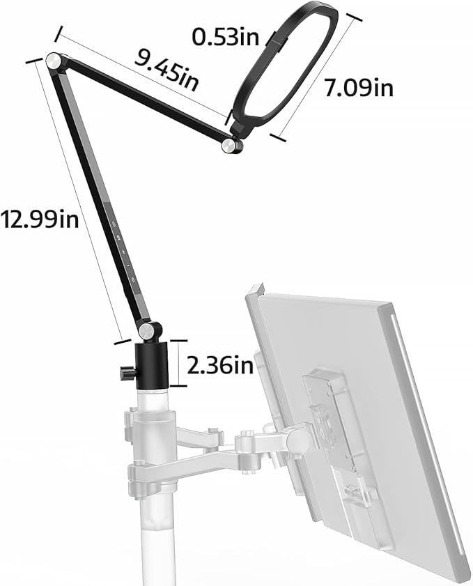 Desk Lamp for Computer Monitor Arms, Compatible with 1.18-1.38 inch Diameter Pole-Mounted Dual Monitor Stand, 1200LM Dimmable Desk Light with Remote Control, 31" Tall, CRI 95, Timer-DeskLoop Office