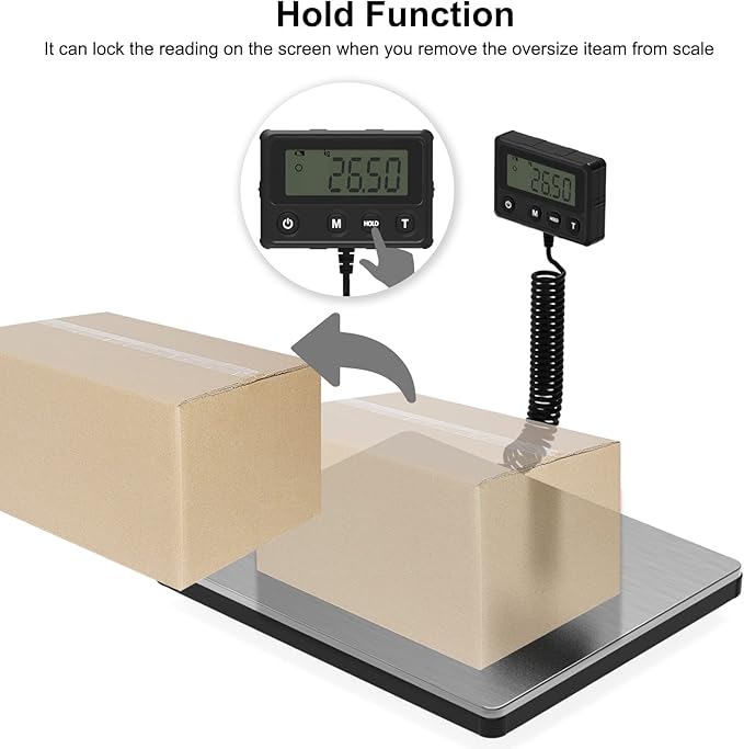 Maxus Shipping Scale 440lb, LCD Digital Postal Scale with Hold and Tare Funtion, Postage Scale for Packages Luggage Post Office Warehouse, Battery and Tape-c Power, Black-DeskLoop Office