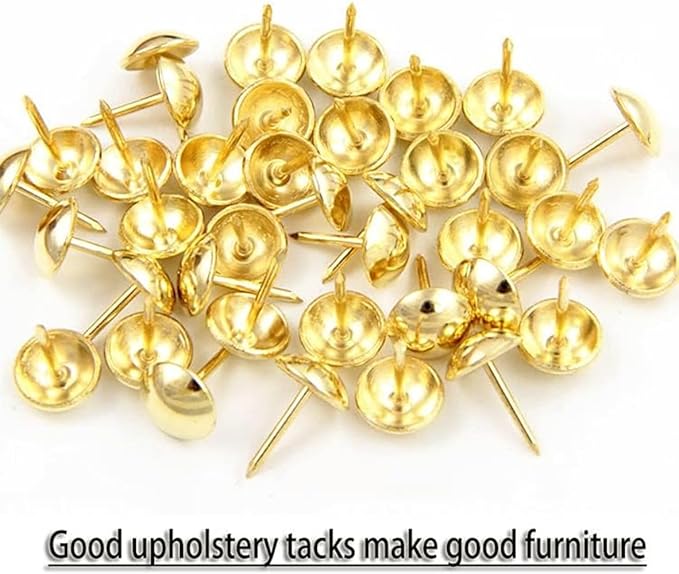 500Pcs Upholstery Tacks, BetterJonny Decorative Furniture Nails Pins Gold Metal Thumb Tacks for Upholstered Furniture Cork Board, Home Decor(17X11MM)-DeskLoop Office