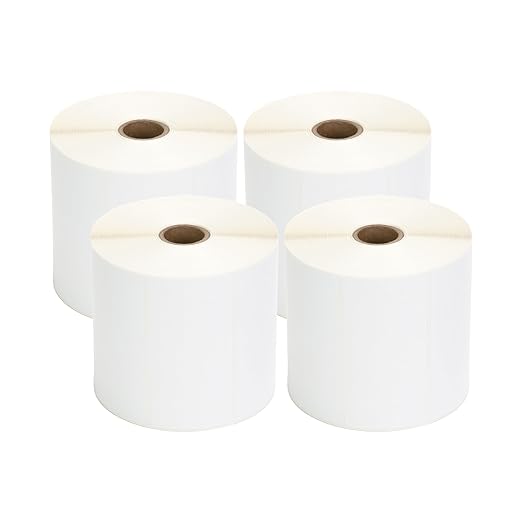 TSC Thermal Label Transfer Paper for Printers, Stickers and Labels for Postage, Receipts, Retail, Business, 4" Width x 2" Length, 1" Core, 5" Outer Diameter, White, 1250 Labels Per Roll, 4 Rolls-DeskLoop Office