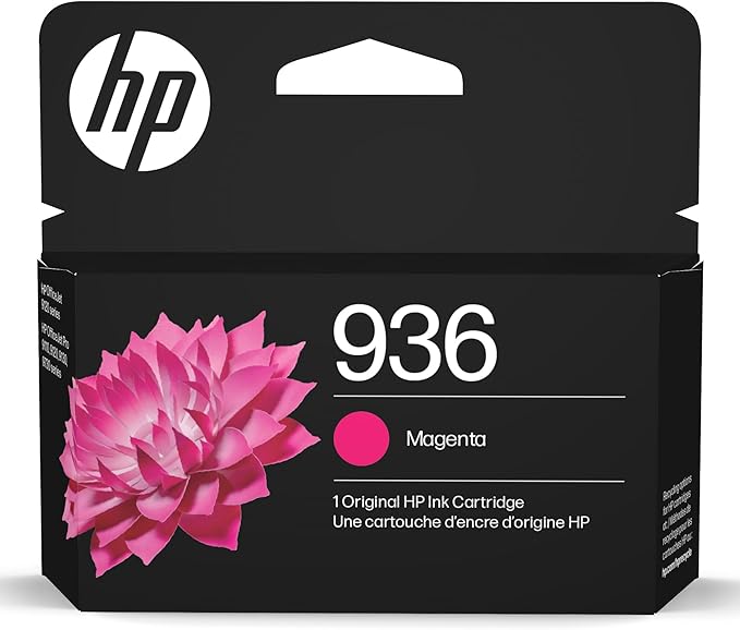 HP 936 Magenta Ink Cartridge | Works OfficeJet 9120 Series, OfficeJet Pro 9110, 9120, 9130 Series, OfficeJet Pro Wide Format 9730 Series | Eligible for Instant Ink | 4S6V0LN-DeskLoop Office