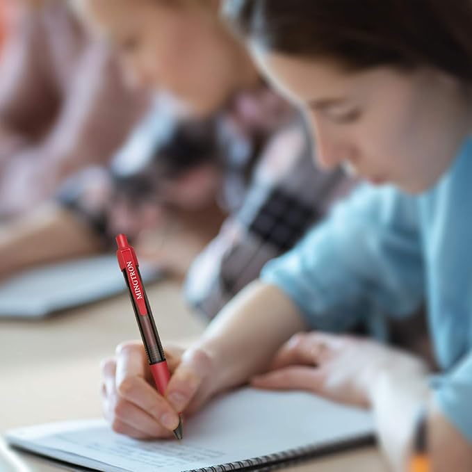 50 Pack Retractable Gel Ink Rollerball Pen, Ink Pen, Red Pen, Pen Set, Ball Pen, Bulk Pens, Journal Notebook Writing Office Supplies Pens, School Supplies, Extra Fine, 0.5MM, Red Ink-DeskLoop Office