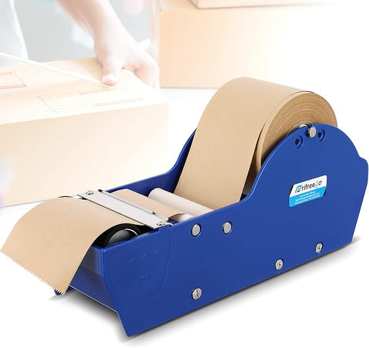 Water-Activated Tape Dispenser, Manual Kraft Gum Tape Dispenser, Width Adjustable 1.18-3.15", Light Weight & Portable Packing Tape Dispenser Set, Blue-DeskLoop Office