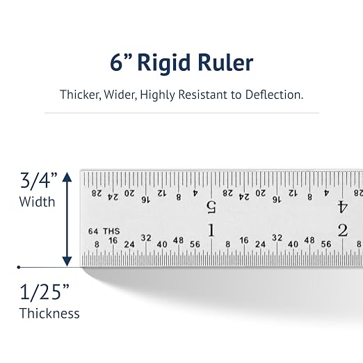 PEC Tools Made in USA Machinist Rule, Satin Chrome Finish, Markings 1/32" - Image 7