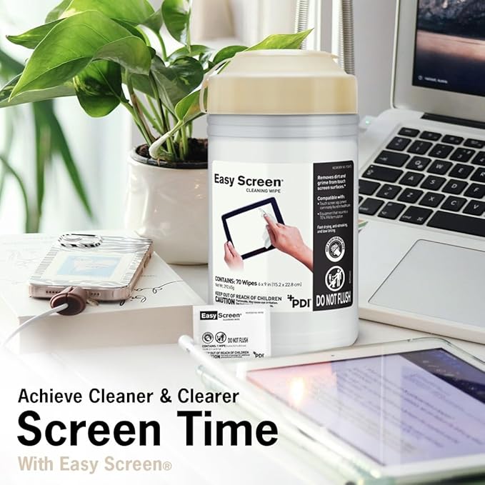 Easy Screen, Premium Screen Cleaning Wipes, Electronics, Touchscreens, and Glasses Cleaner, 50 Individual Packets Per Box, Large 5” x 8” Wipe-DeskLoop Office
