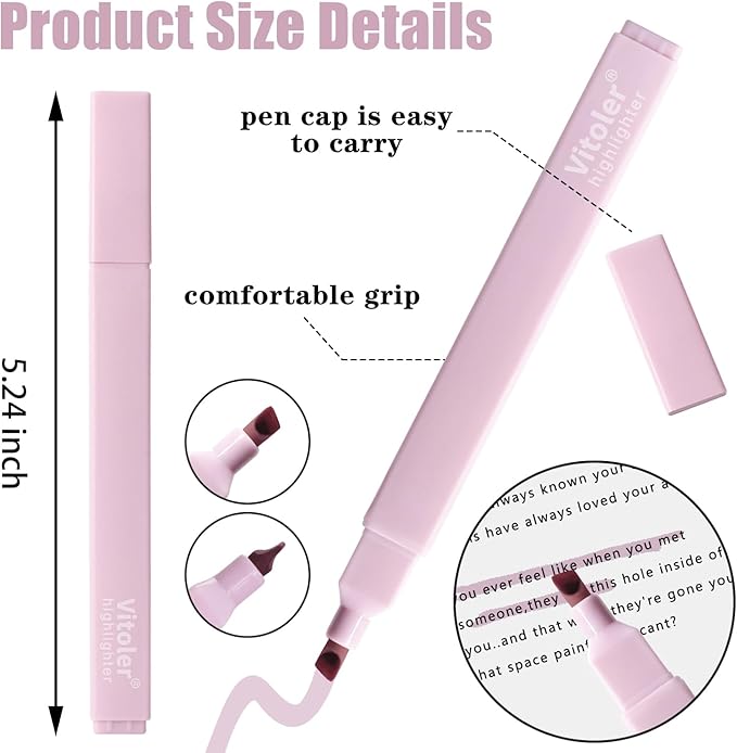 Pastel Highlighters,8pcs Bible Highlighters with Chisel Tip,Cute Markers Highlighter No Bleed,Bible High Lighters Assorted Colors for School Journaling-DeskLoop Office