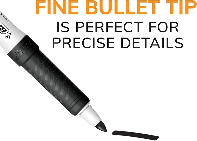 BIC Intensity Black Low Odor Dry Erase Markers, Fine Tip, 12-Count Pack of - Image 8