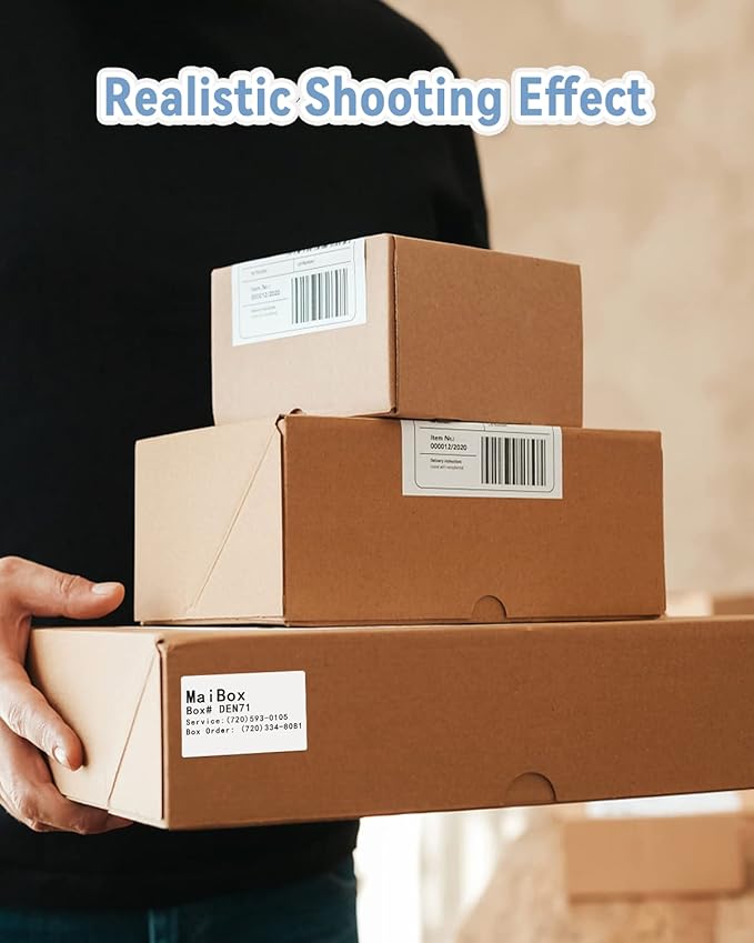 Phomemo 3"x2" Thermal Labels Roll - 1240 PCS Label Stickers for Small Business Supplies - Commercial Grade Logo Stickers for Business Customized - Waterproof Shipping Labels for Thermal Printer-DeskLoop Office