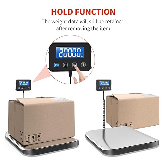 KKZ Shipping Scale, 440 LB Heavy Duty Postal Scale for Packages, Large Mailing Scale for Postage, Industrial, Small Business, Laundry, Warehouse, Stainless Steel-DeskLoop Office
