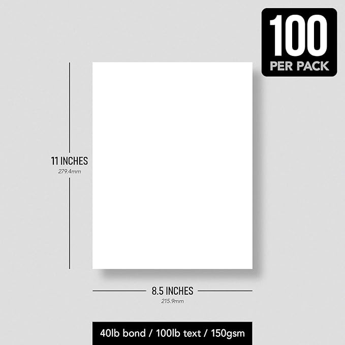 Bright White Paper - Multipurpose Office Print Writing Copy - Flyers, Posters, Design Proposals, Business Documents | 8.5 x 11 | 100lb Text (40lb Bond) | Acid Free Paper | 100 Sheets per Pack-DeskLoop Office